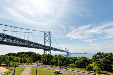 Fototapeta na wymiar Seto long bridge between Okayama and Kagawa prefecture