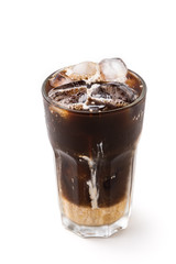 ice coffee on isolated white background