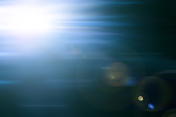 white bokeh blur background / Circle light on blue background / abstract light background