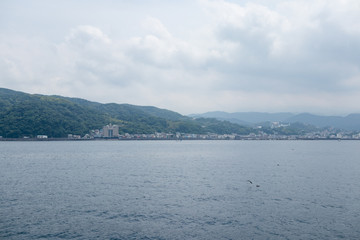 遊覧船から見た伊豆半島 伊東の景色