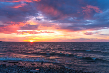 Fototapeta premium sunset over the sea