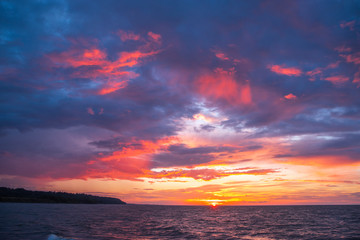 sunset over the sea