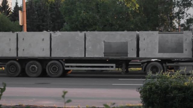 truck transportation concrete blocks industrial