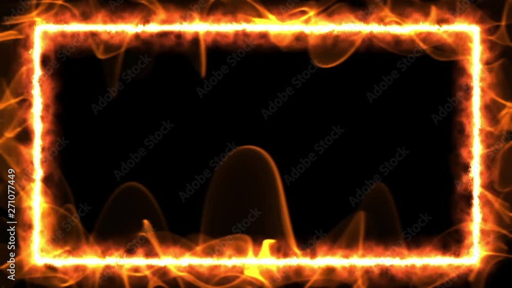 Aufkleber fire frame with flames on the frame with space to write. blank frame template render