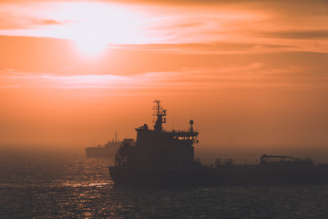 Puttgarden fehmarn sunset waterway ship