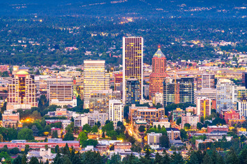 Naklejka premium Portland, Oregon, USA downtown