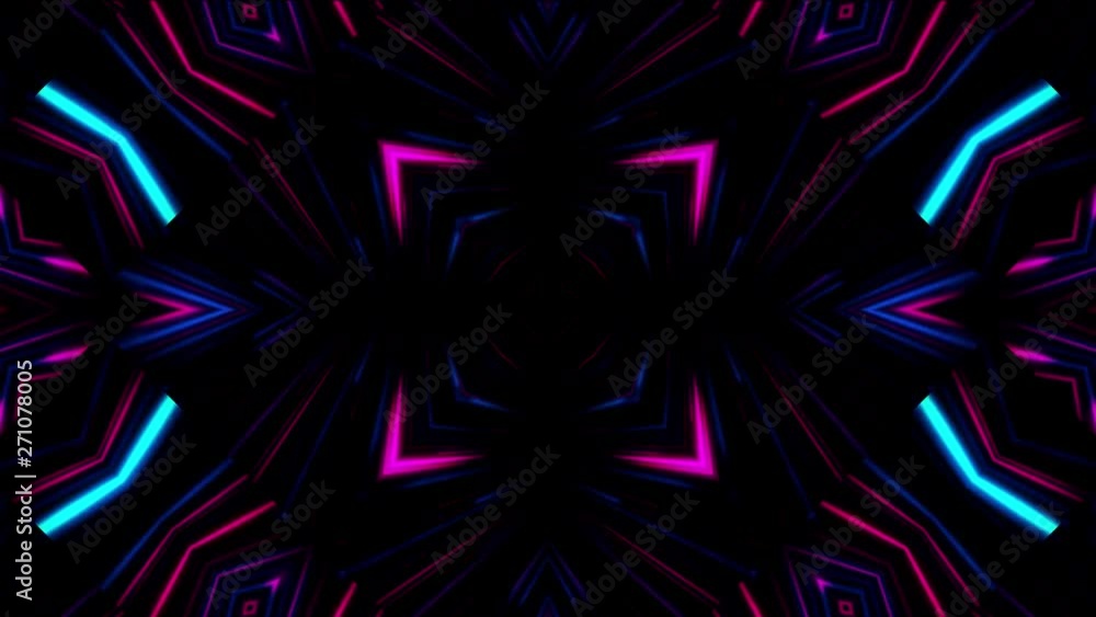 Poster background motion with fractal design purple kaleidoscope sequence patterns disco spectrum lights co