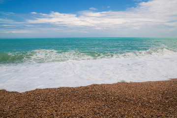 pebble beach, sea and sky