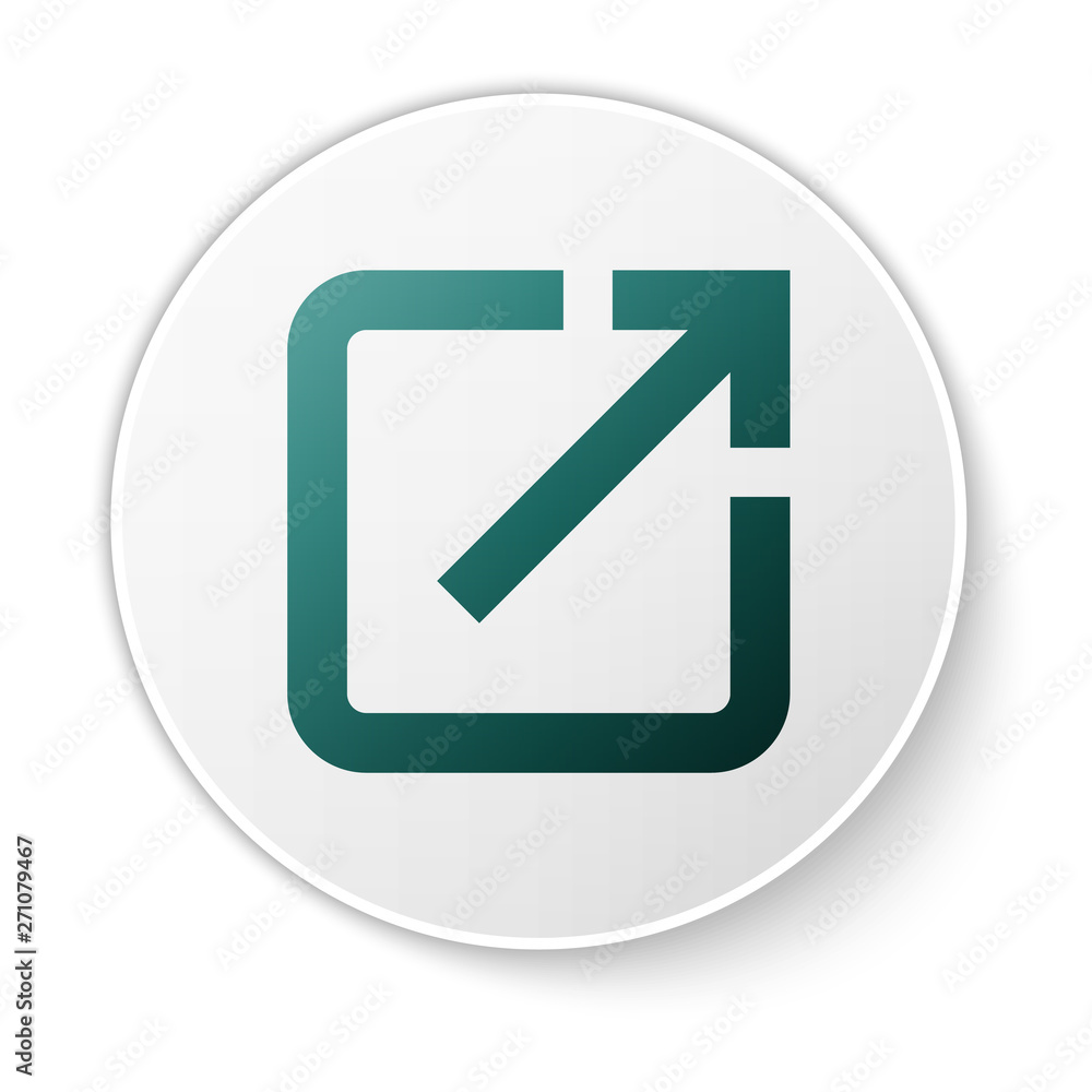 Poster green open in new window icon isolated on white background. open another tab button sign. browser fr