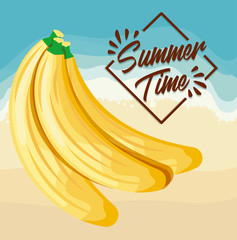 summer beach poster with bananas