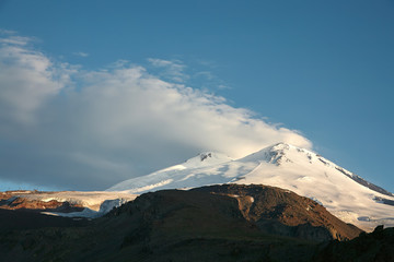 Mount Elbrus. scenic alpine landscape. natural mountain background