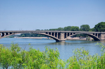 Fototapeta na wymiar Longmen Bridge and Yi River Luoyang China