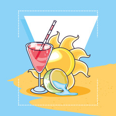 Summer and vacation icon set design