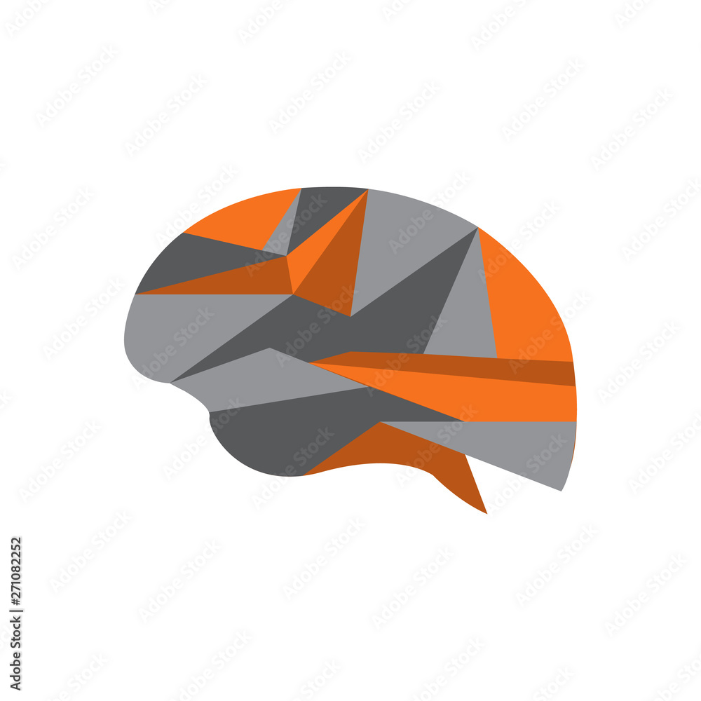Poster abstract human brain vector design with two tone color