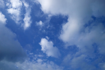 background white fluffy clouds high in the sky