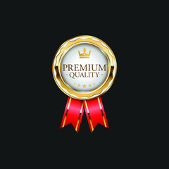 Circle Premium Quality Badge Label Luxury Gold Design Element Template for packaging