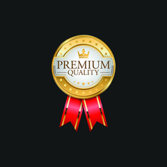 Circle Premium Quality Badge Label Luxury Gold Design Element Template for packaging
