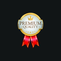 Circle Premium Quality Badge Label Luxury Gold Design Element Template for packaging