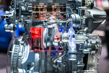 detail of engine in car