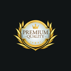 Circle Premium Quality Badge Label Luxury Gold Design Element Template for packaging