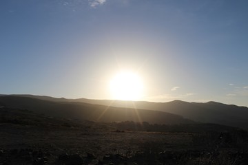 sunset in mountains
