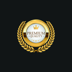 Circle Premium Quality Badge Label Luxury Gold Design Element Template for packaging