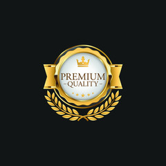 Fototapeta premium Circle Premium Quality Badge Label Luxury Gold Design Element Template for packaging