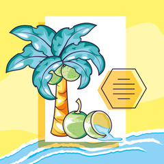 Summer and vacation icon set design