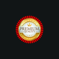Circle Premium Quality Badge Label Luxury Gold Design Element Template for packaging