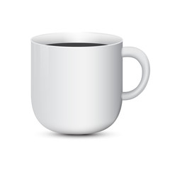 3d realistic white coffee cup on white background vector illustration