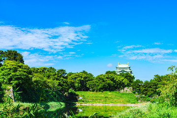 The appearance of Nagoya castle taken photo from a public road