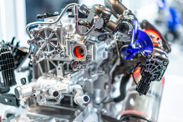 detail of eninge in car