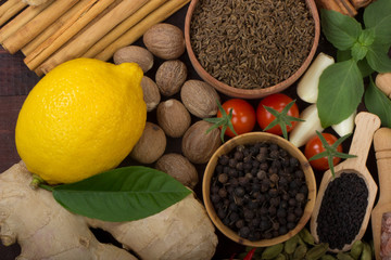 various spices background