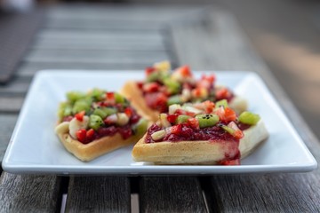 tropical fruit waffles