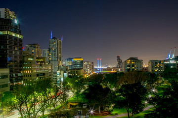 Night view of melbourne city australia