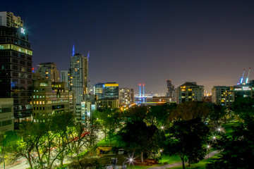Obraz premium Night view of melbourne city australia