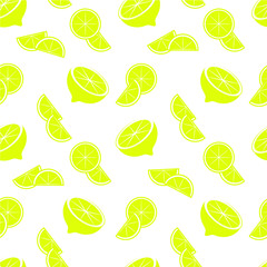 Yellow lemon seamless pattern on white design element stock vector illustration for web, for print