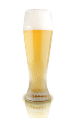 glass of beer on a white background. drink