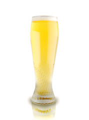 glass of beer on a white background. drink