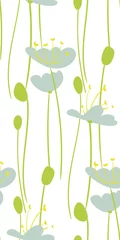Behang Bloemenmotief vector gestileerd modern naadloos bloemenpatroon scandinavisch