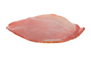 cut of ham isolated on white background