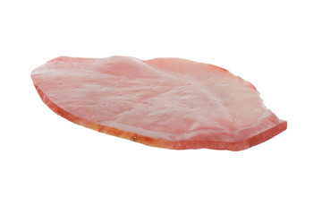 slice of ham isolated on white background