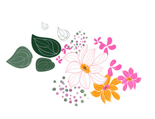 floral vector stylized design formal composition scandinavian isolated