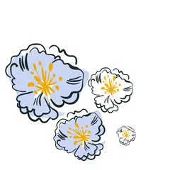 Zelfklevend Fotobehang floral vector stylized design formal composition scandinavian isolated © CharlieNati