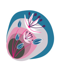 floral vector stylized design formal composition scandinavian isolated