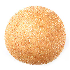 hamburger roll isolated on white background
