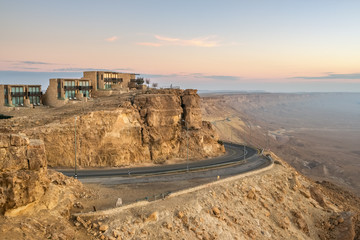 Road on the cliff at Ramon Crater in Mizpe Ramon, Israel © Mazur Travel