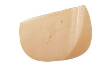 slice of cheese isolated on white background