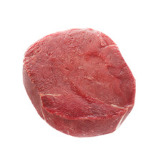 steak of fresh raw beef isolated on white