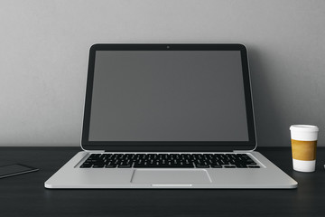 Closeup of blank laptop